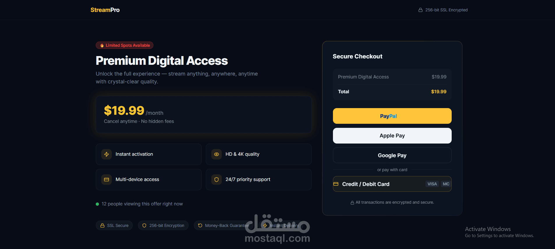تطوير بوابة دفع إلكترونية آمنة وسريعة مع تكامل API كامل وأنظمة حماية متقدمة
