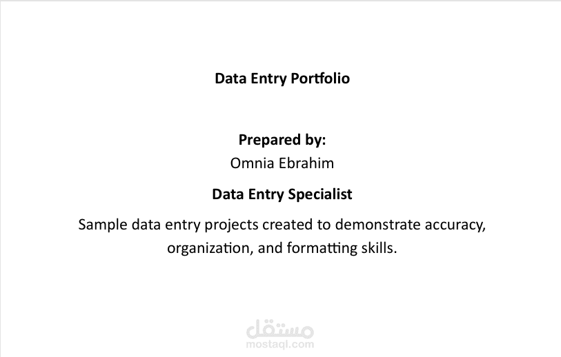 Data Entry Portfolio – Sample Projects