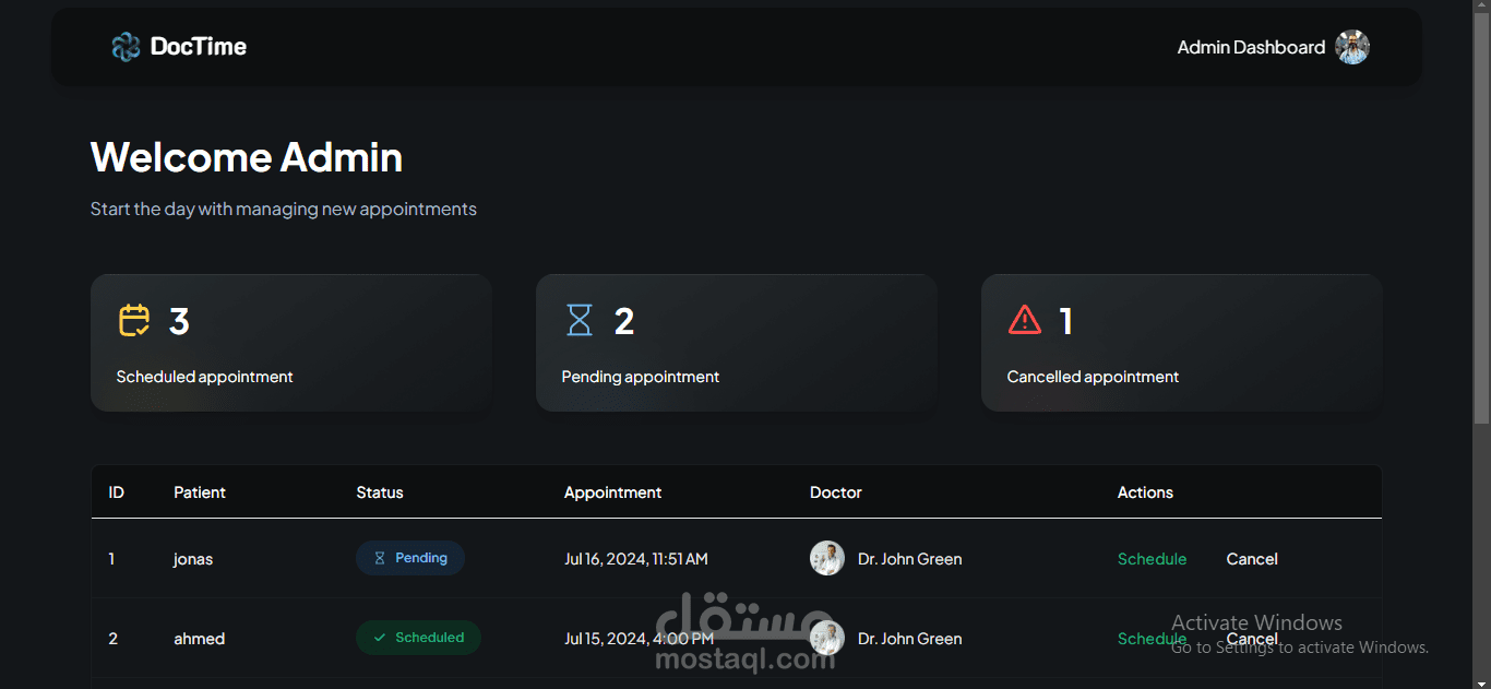DocTime - Healthcare Management Application