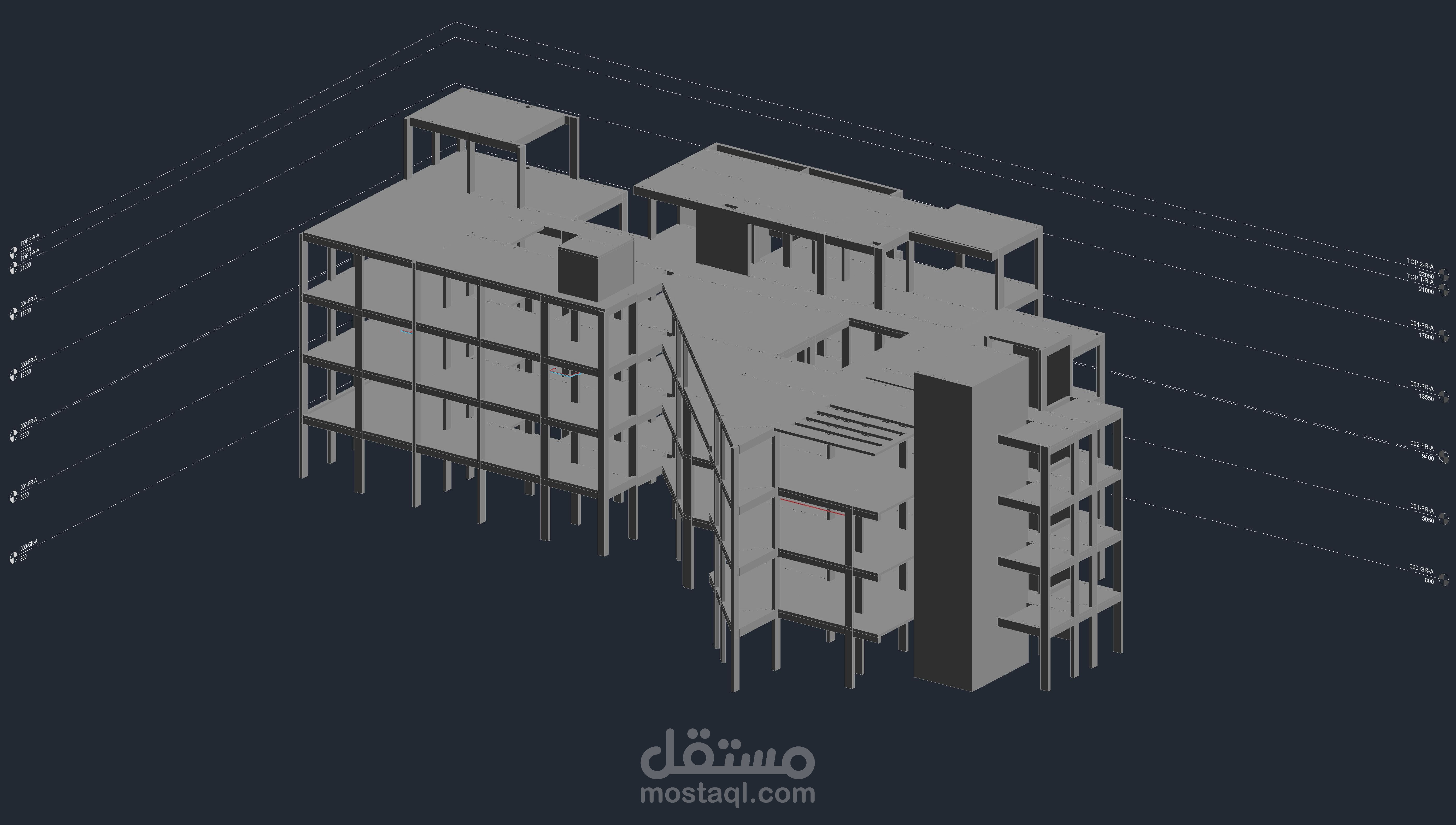 نموذج انشائي ثلاثى الابعاد - 3D structural model