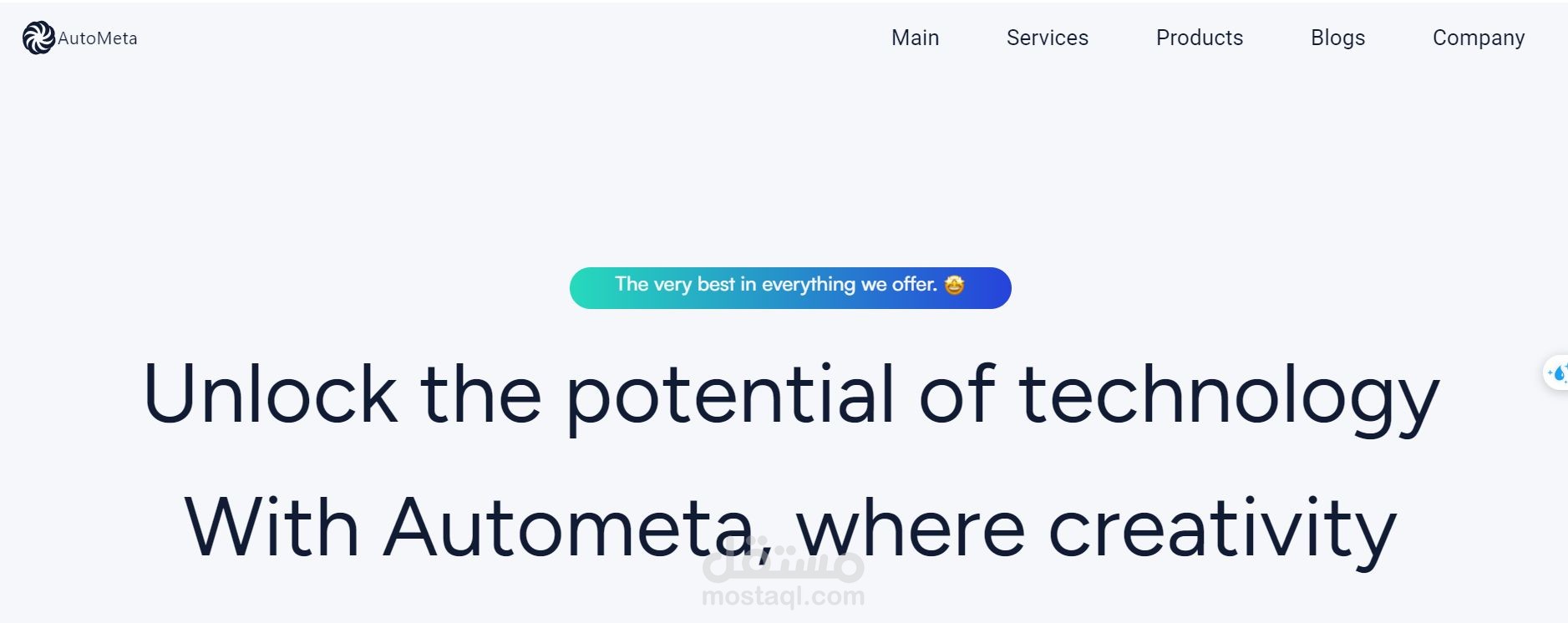 تصميم وتطوير موقع تعريفي لشركة Autometa Company