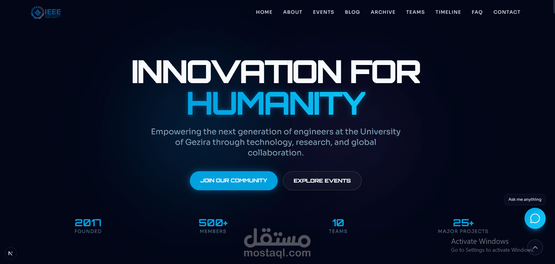 نظام ERP لإدارة فرع IEEE UOFG Student Branch