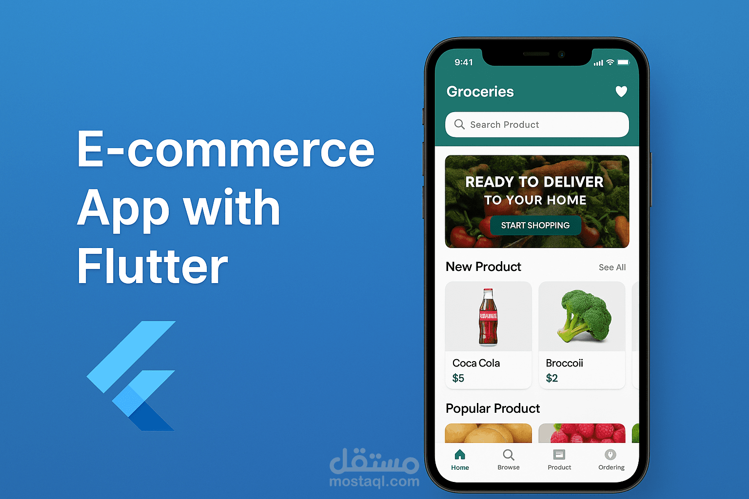 برمجة وإنشاء تطبيق متجر E-Commerce ب Flutter