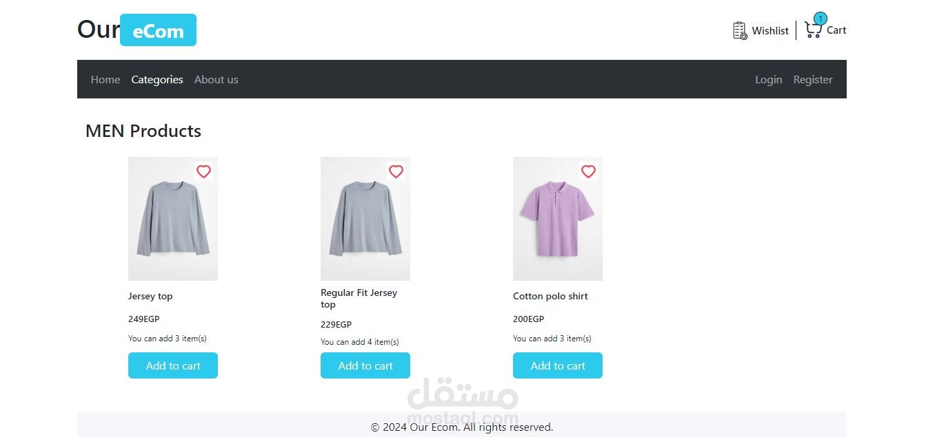 React e-commerce with TS