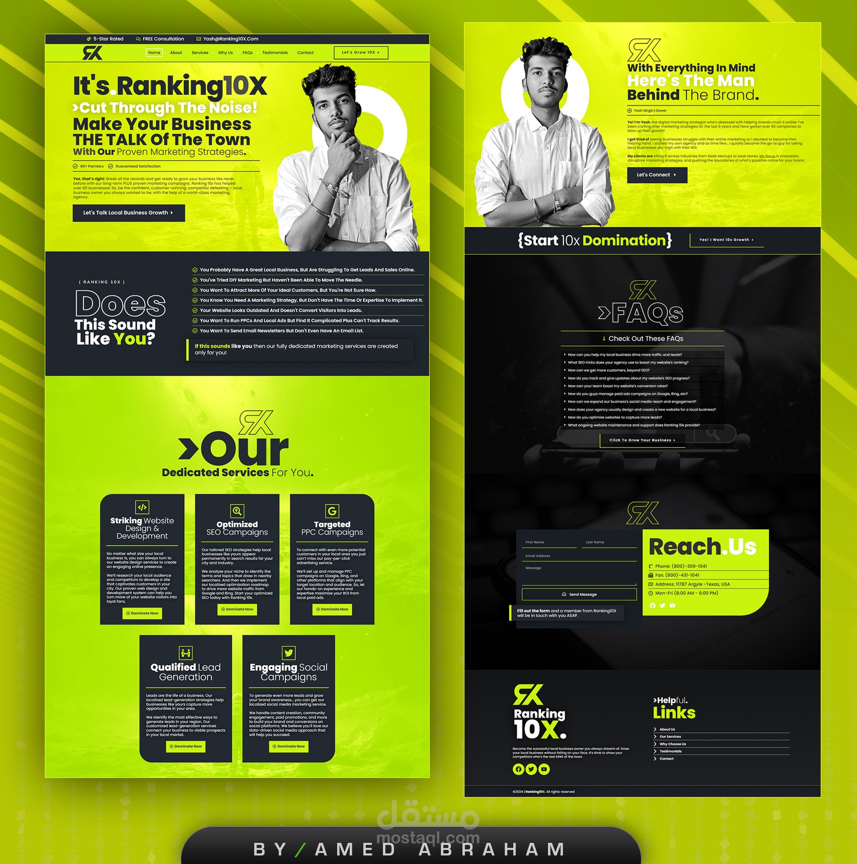 تصميم براند Ranking10X لخدمات الـ SEO