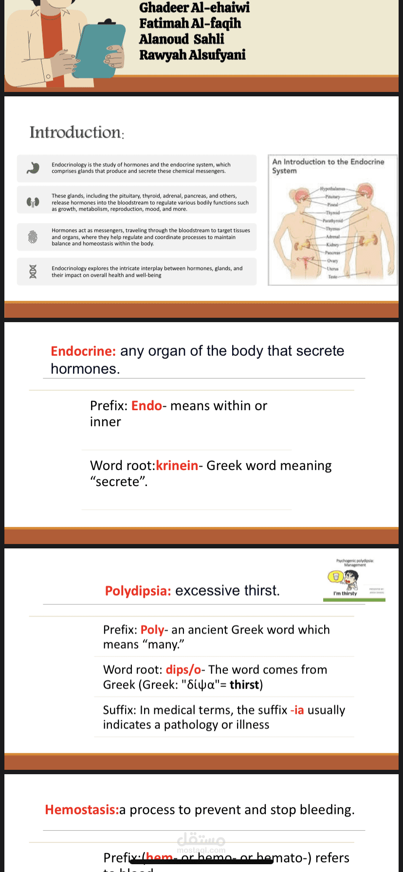 عمل power points لدرس لطلاب في تخصص الطب