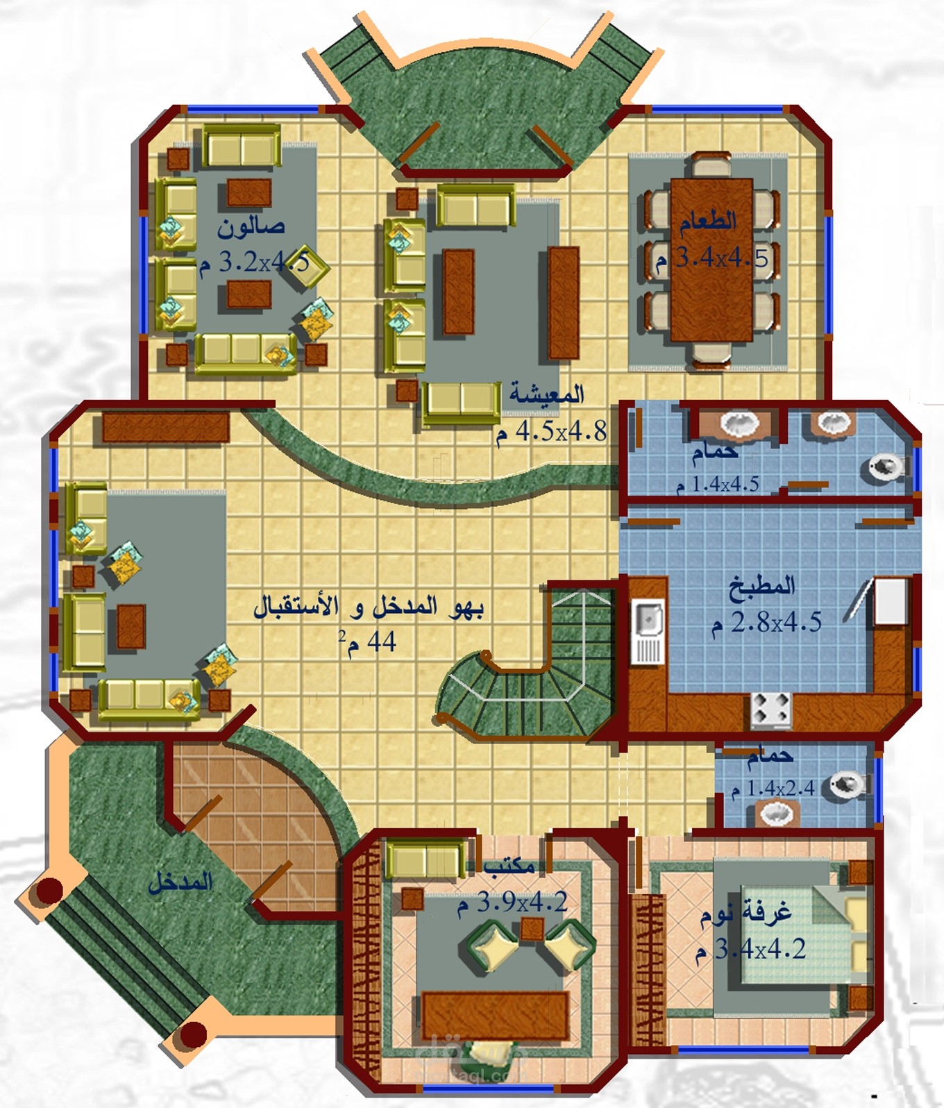 تصميم مباني سكنية وفيلات وادارية وتجارية ورسومات تنفيذية