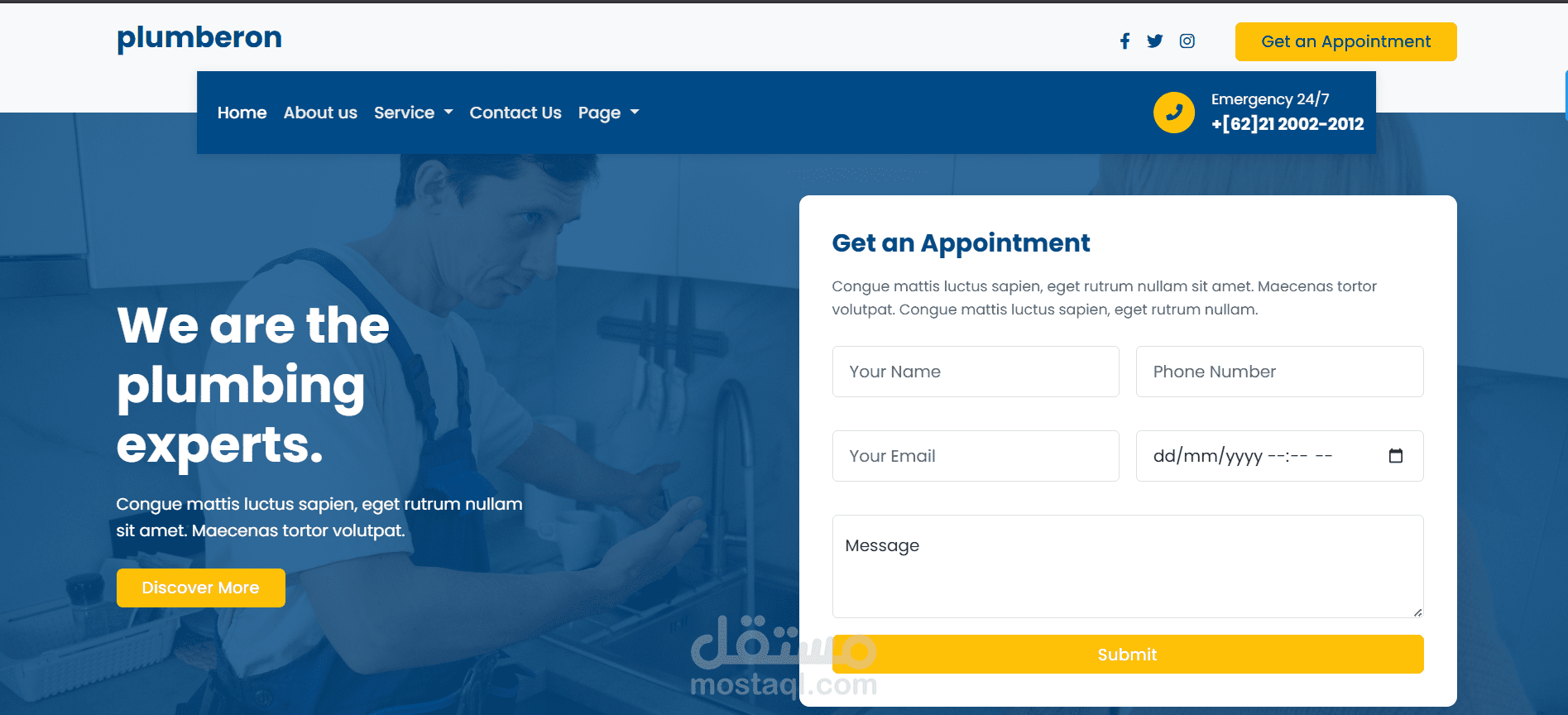 plumberon-landing-page صفحه هبوط