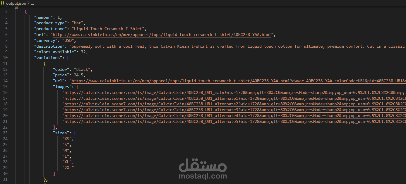 سكراب لموقع كيلفن كلاين