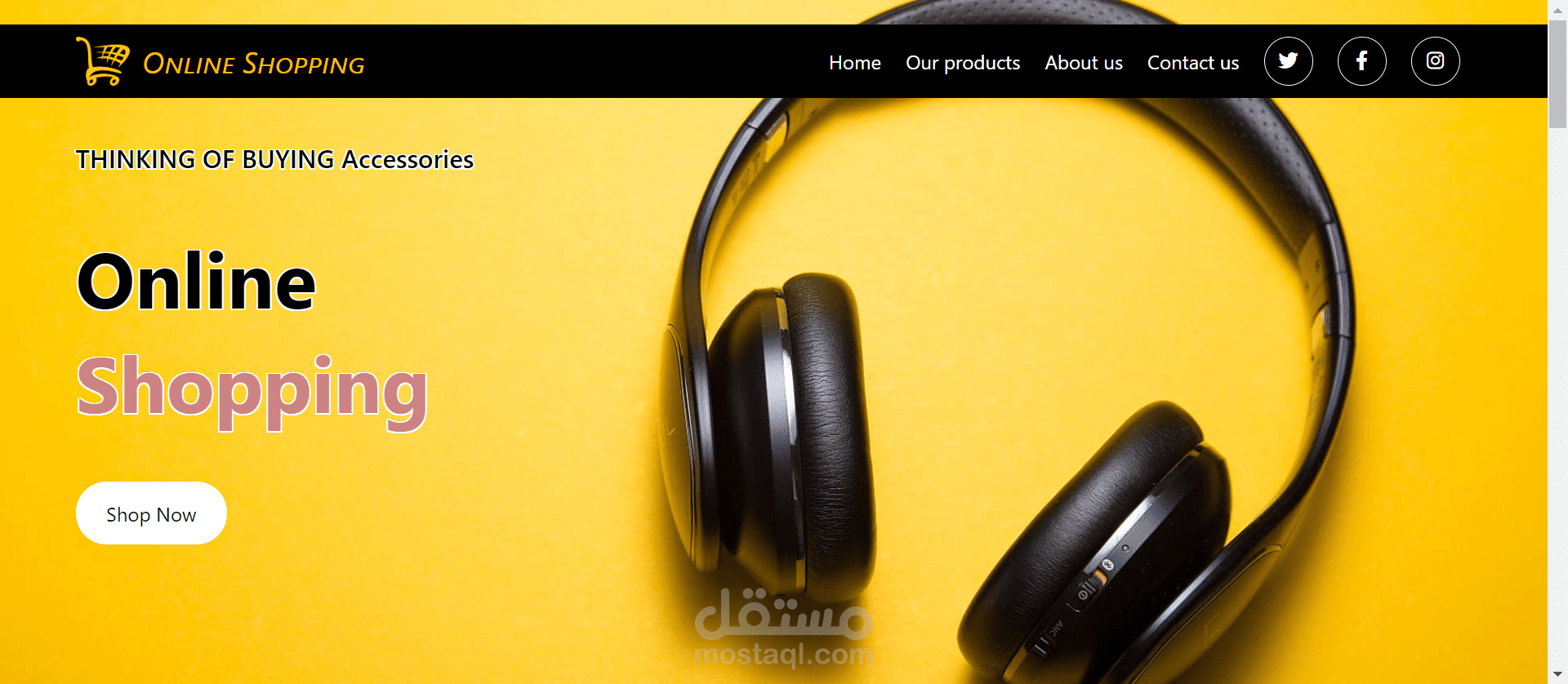 online shopping landing page (HTML, CSS, Bootstrap)