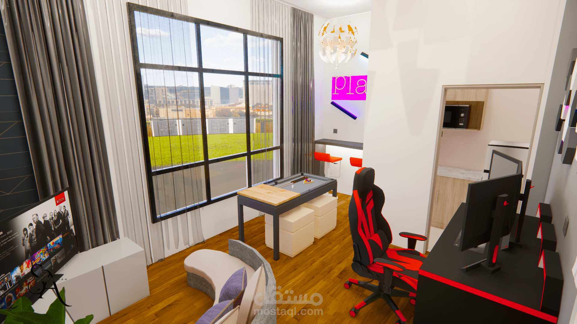 تصميم غرفة العاب (Gaming room)