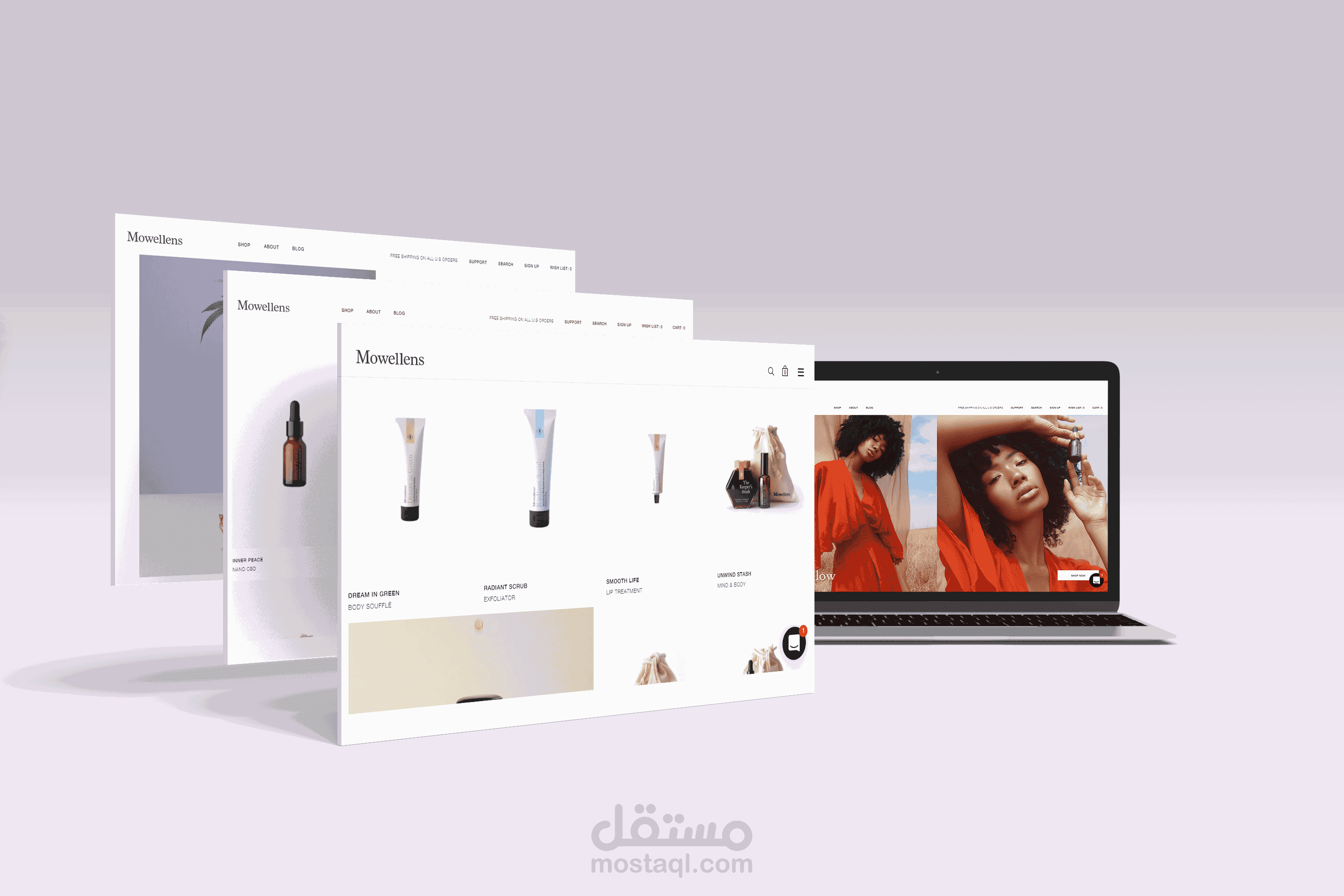 متجر Wordpress على الإنترنت لبيع منتجات العناية بالبشرة