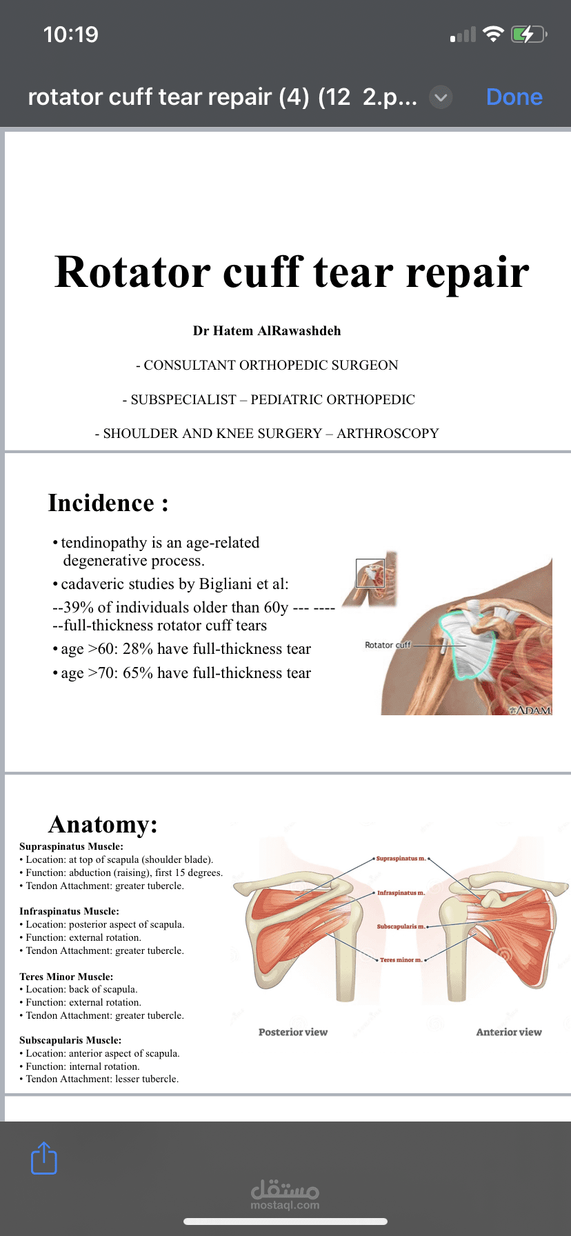 Rotator cuff tear repair