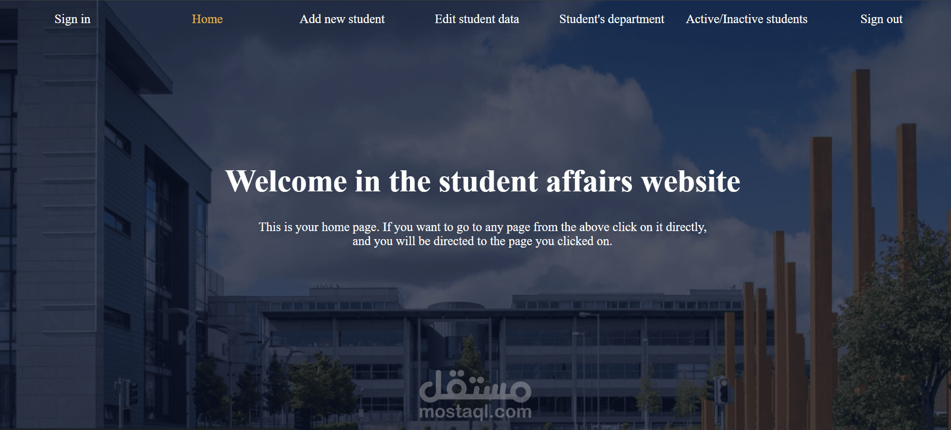 Student Affair Website