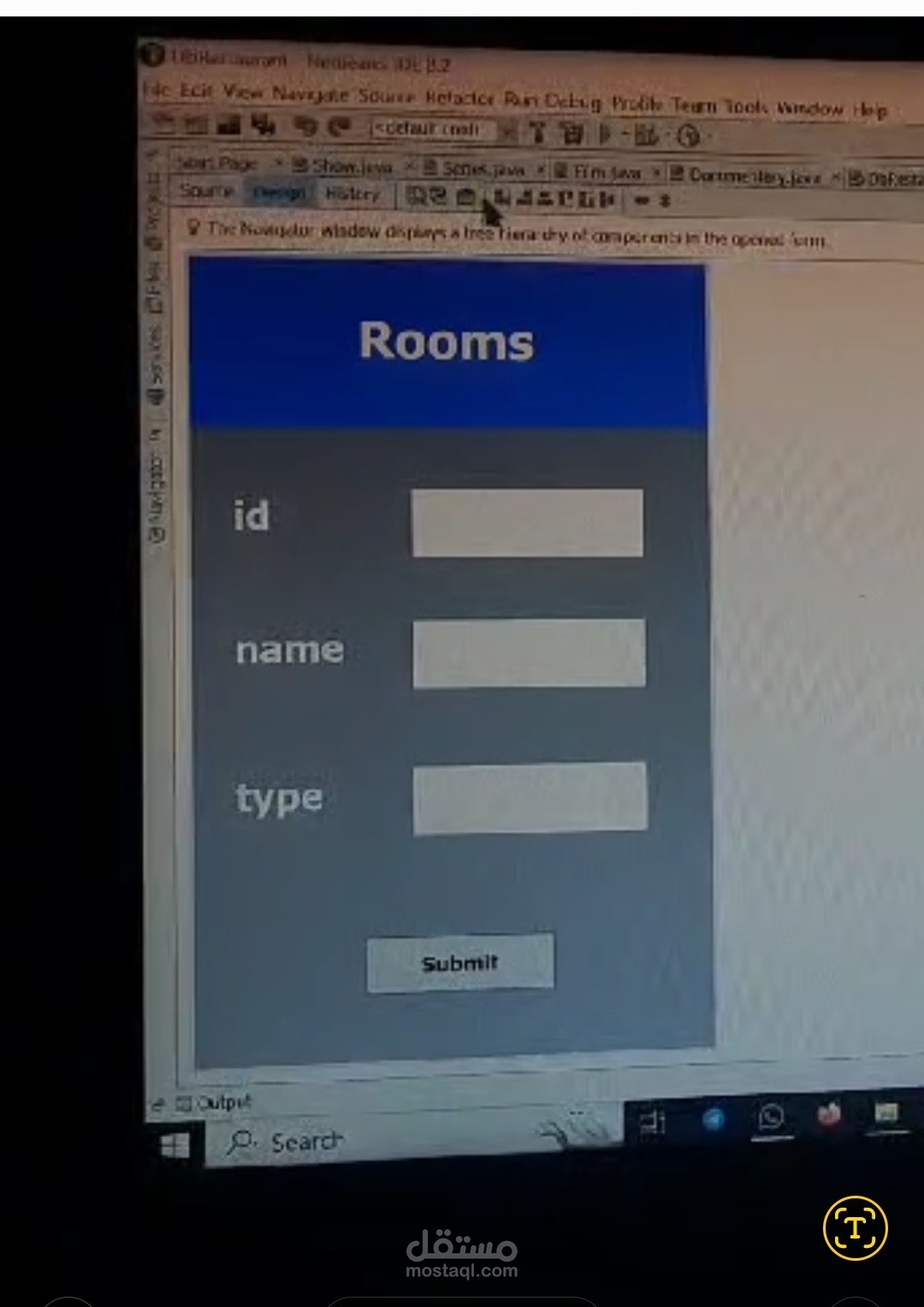 Database for resturant