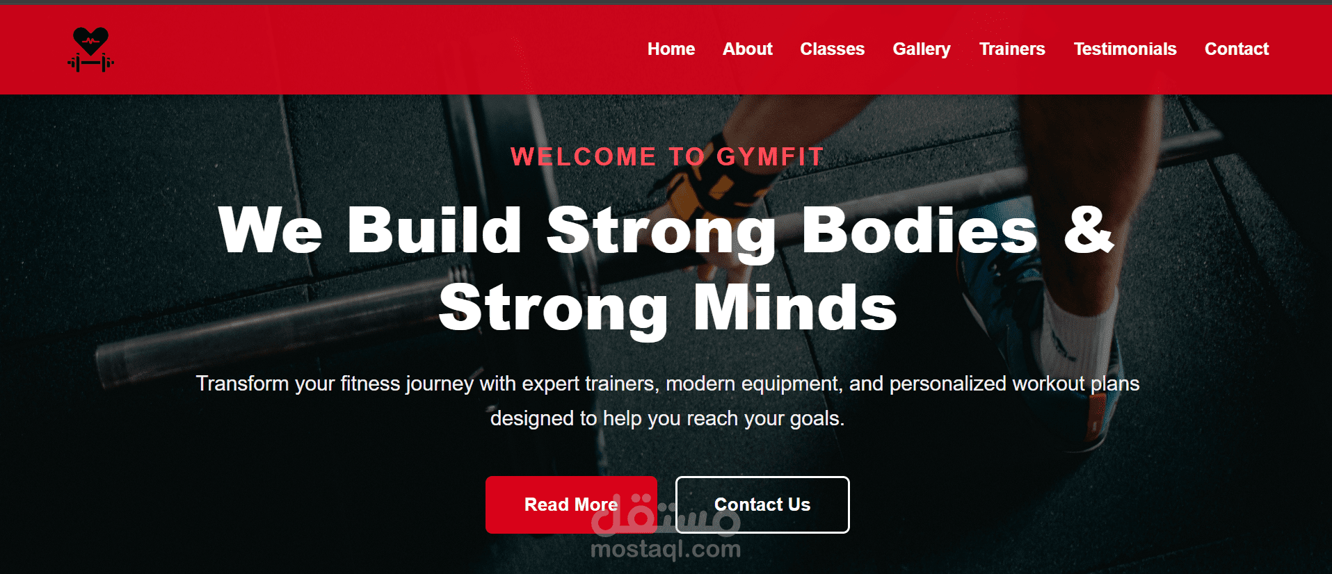 تصميم وتطوير صفحة هبوط احترافية لنادي رياضي (Gym Landing Page)