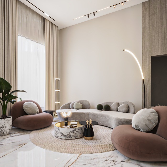 تصميم مودريا حديث مع اثاث معاصر