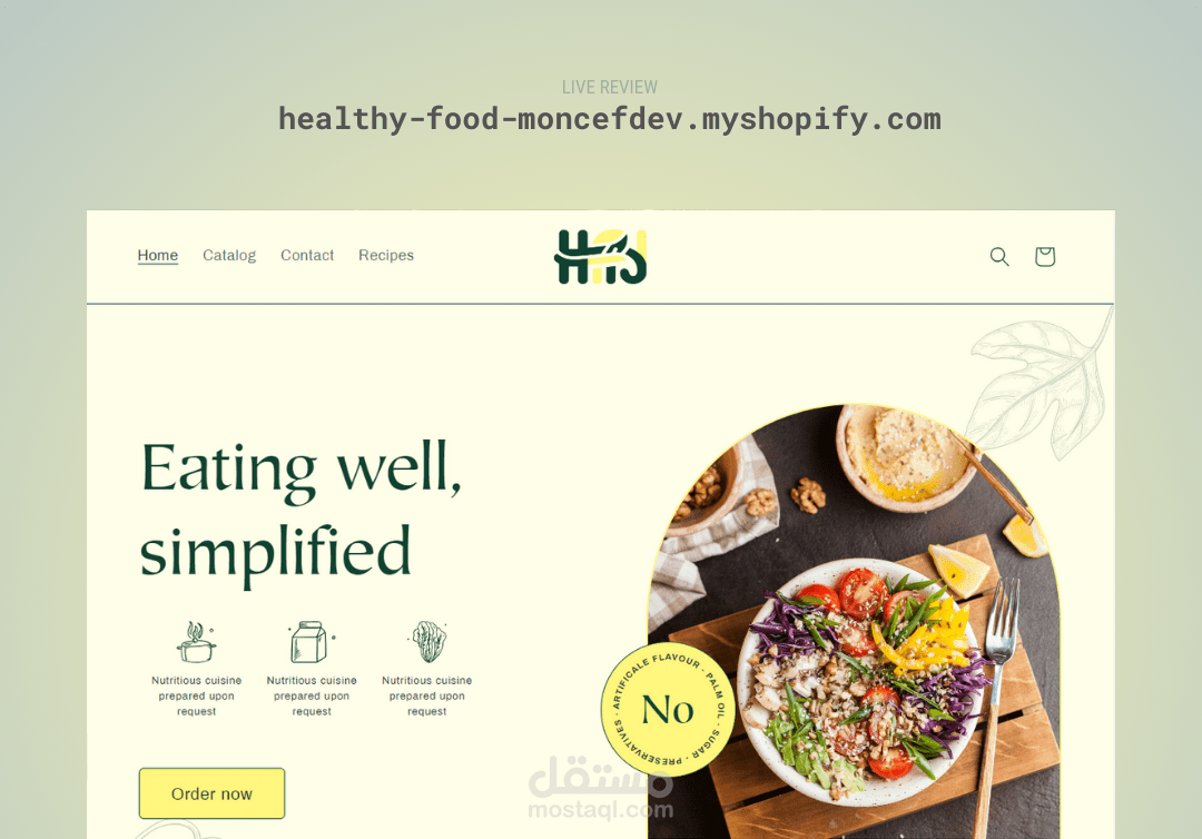 Healthy Food Shopify Store