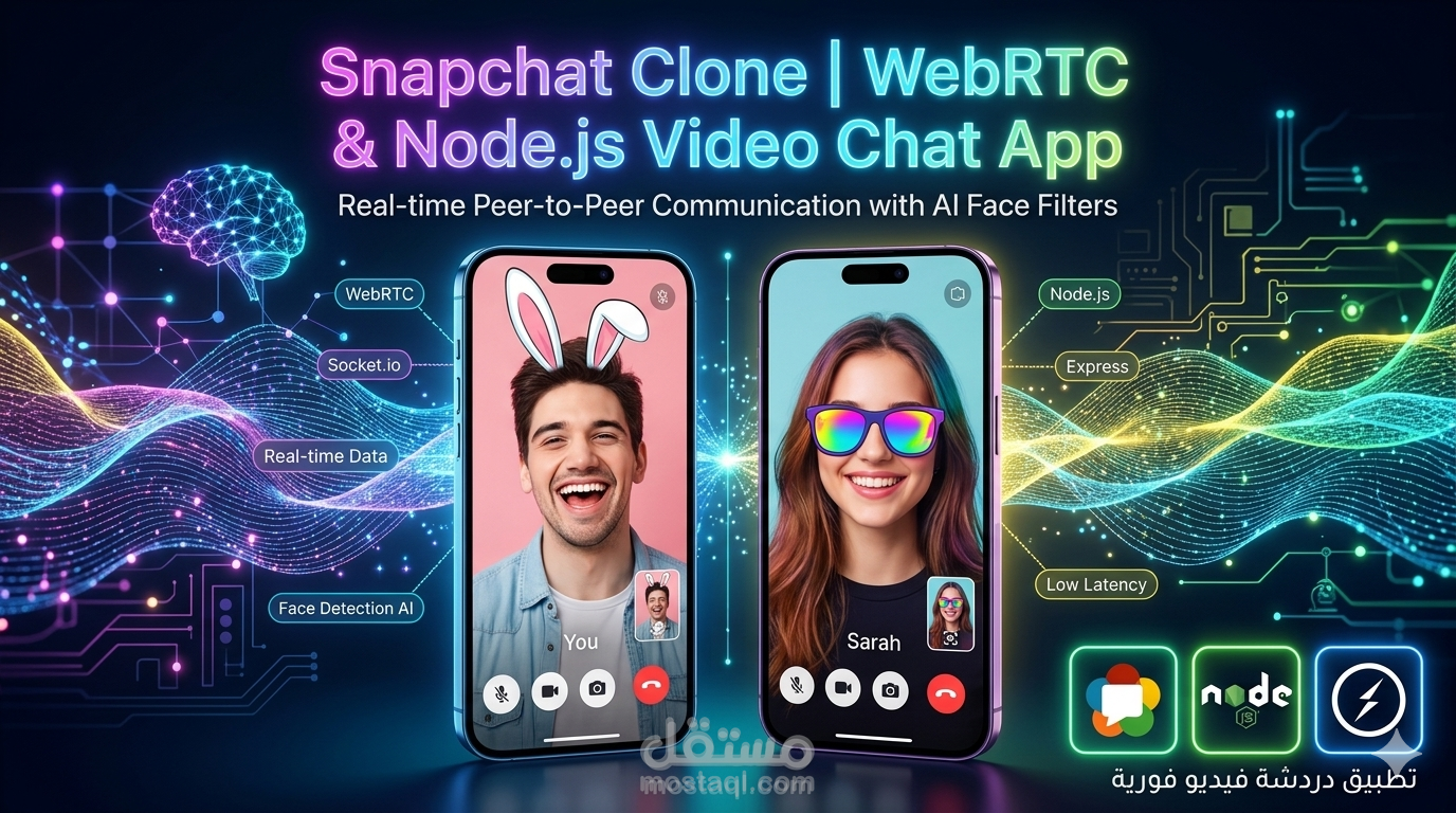 تطوير تطبيق دردشة فورية يشبه Snapchat مع فلاتر AI باستخدام WebRTC