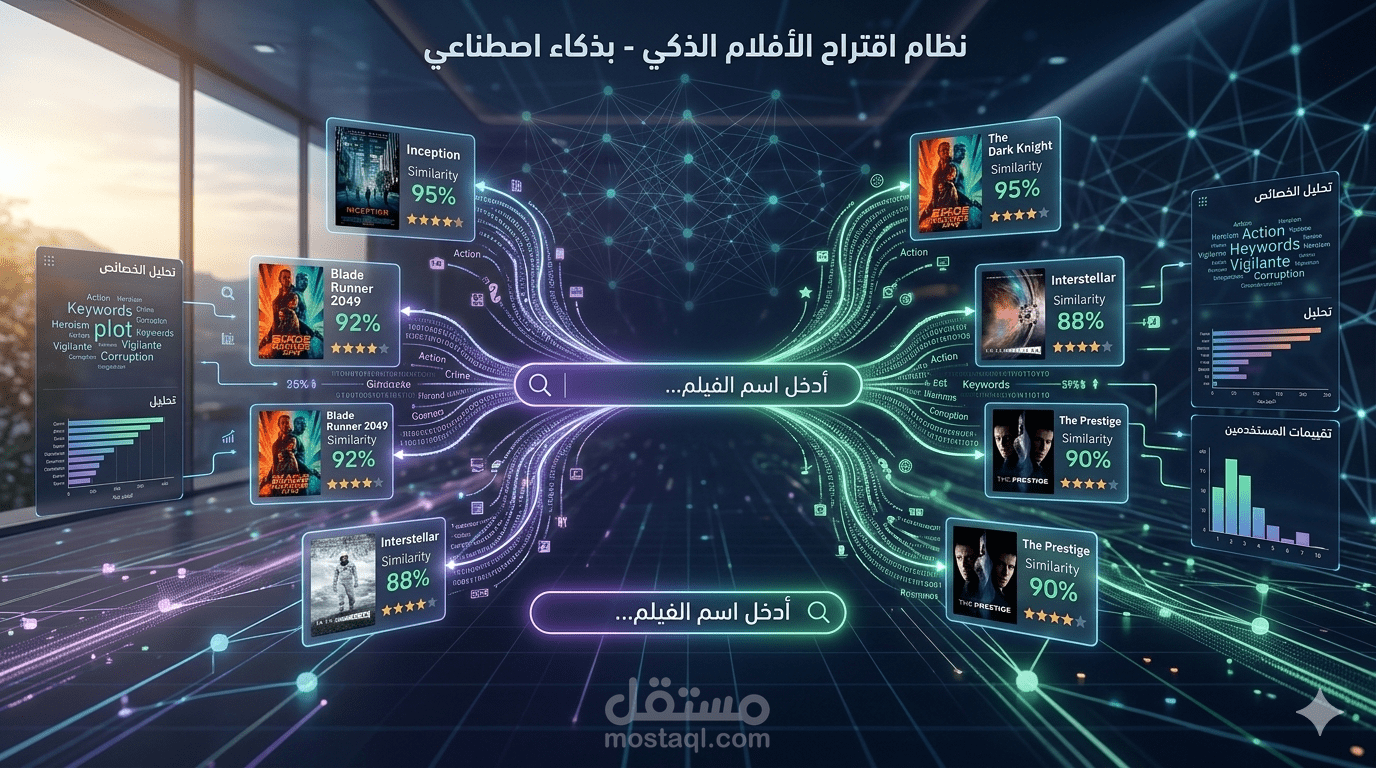 تطوير موقع توصية أفلام ذكي باستخدام Machine Learning (Movie Recommendation System)