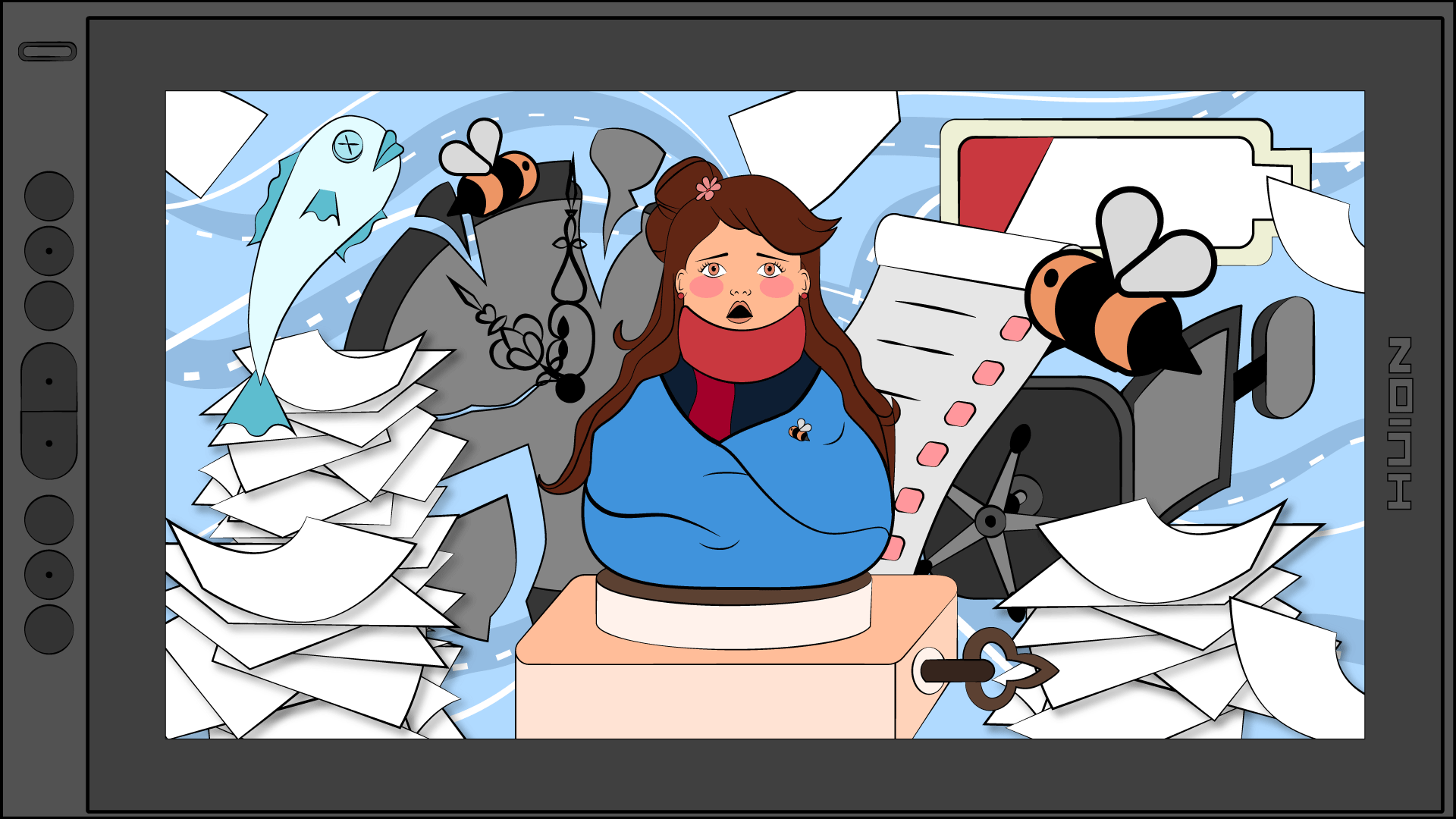 تصميم pop art بعنوان "يوم في حياتي"