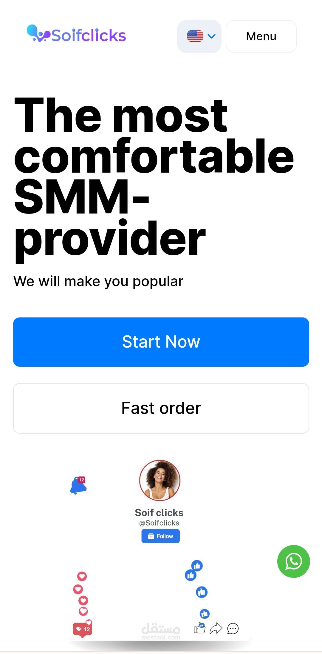 موقع خدمات سوشل ميديا Soifclicks