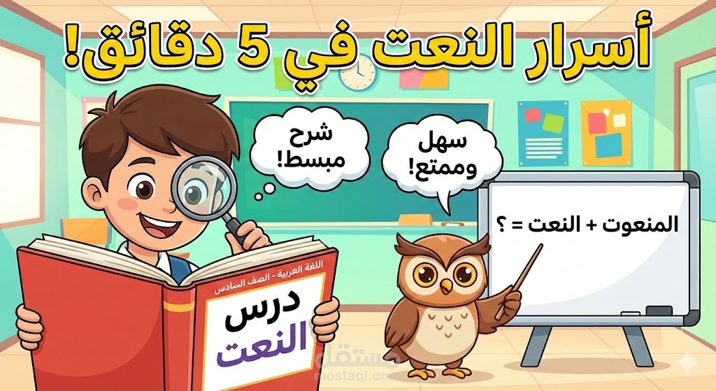 صورة غلاف يوتيوب درس النعت والمنعوت