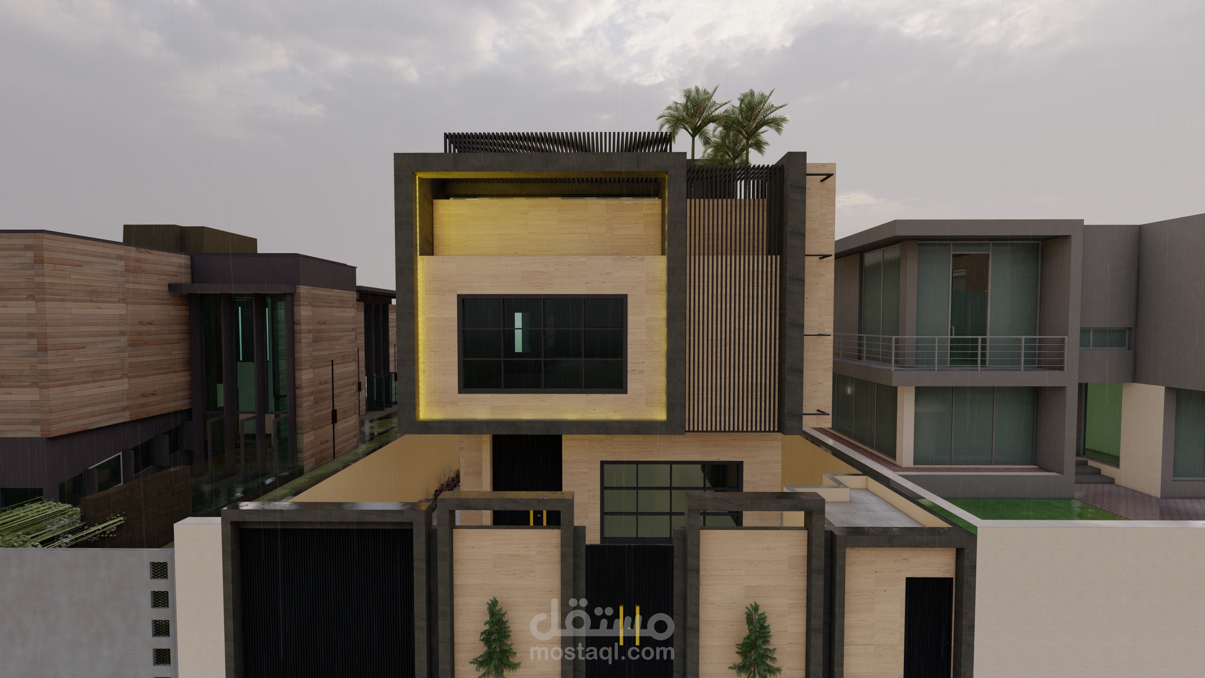 تصميم واجهة فلة اربع اطراف