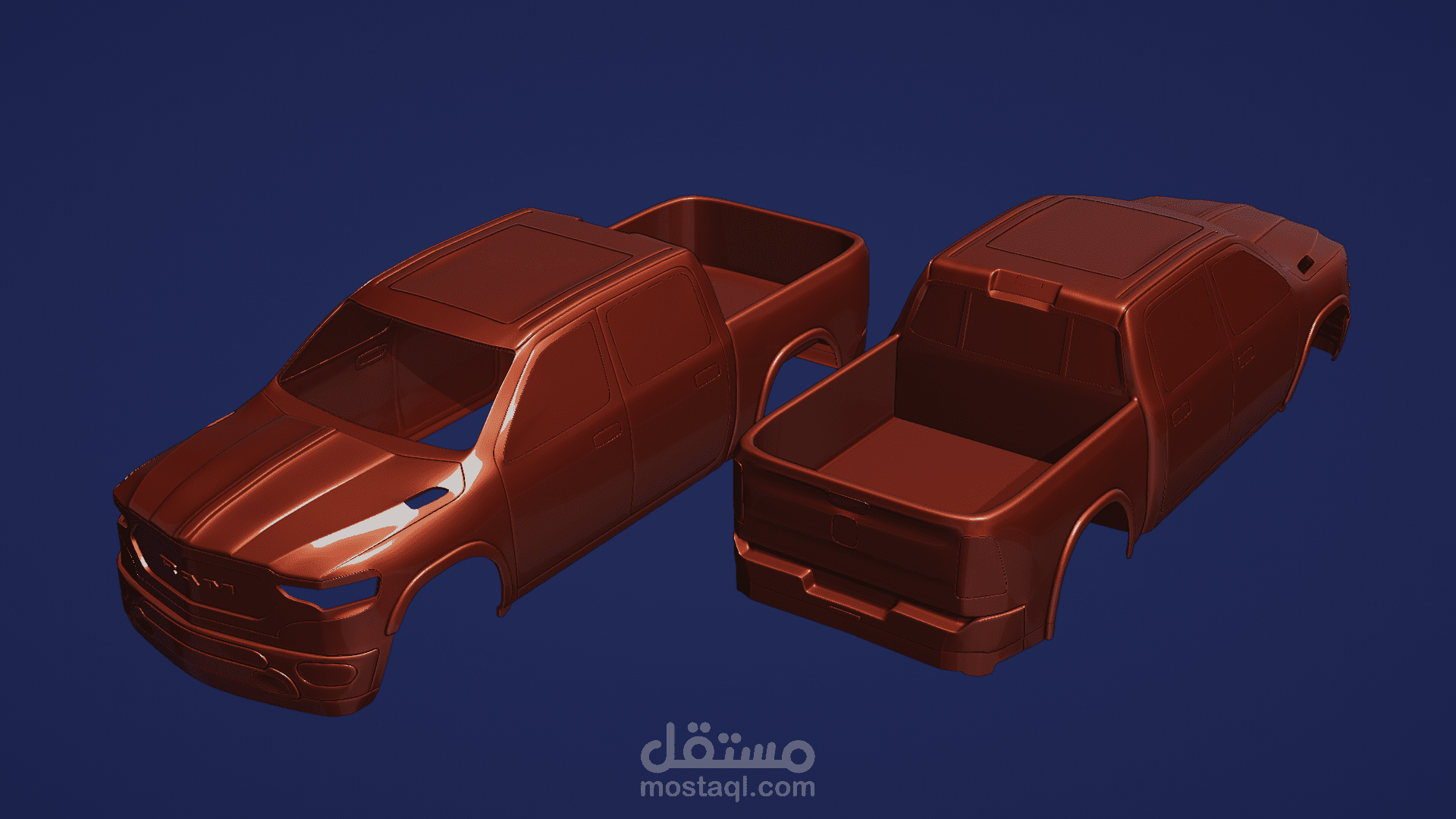 مجسم سيارة Dodge Ram للطباعة ثلاثية الأبعاد