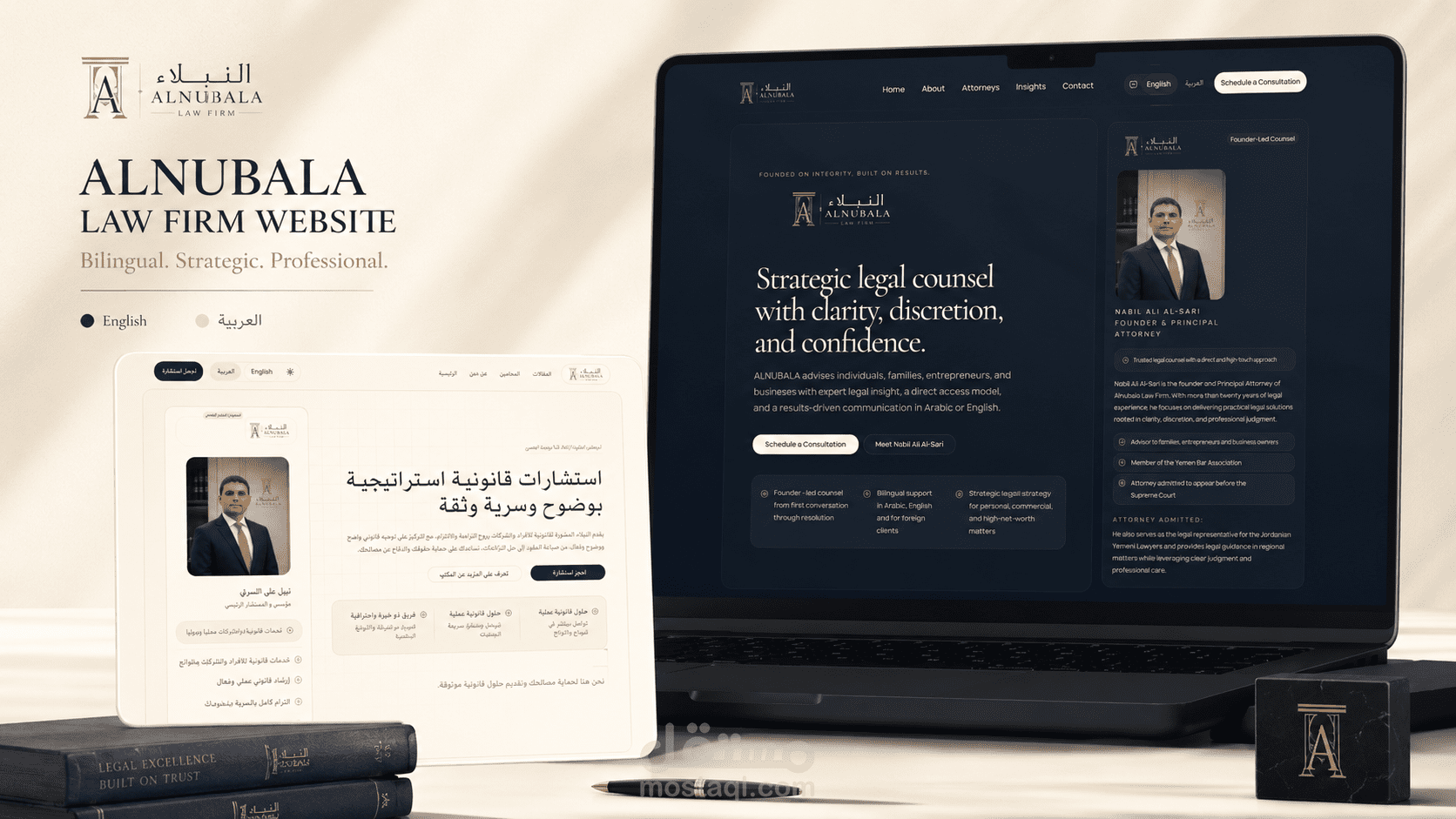 تصميم وتنفيذ موقع النبلاء(موقع لمكتب محاماة)