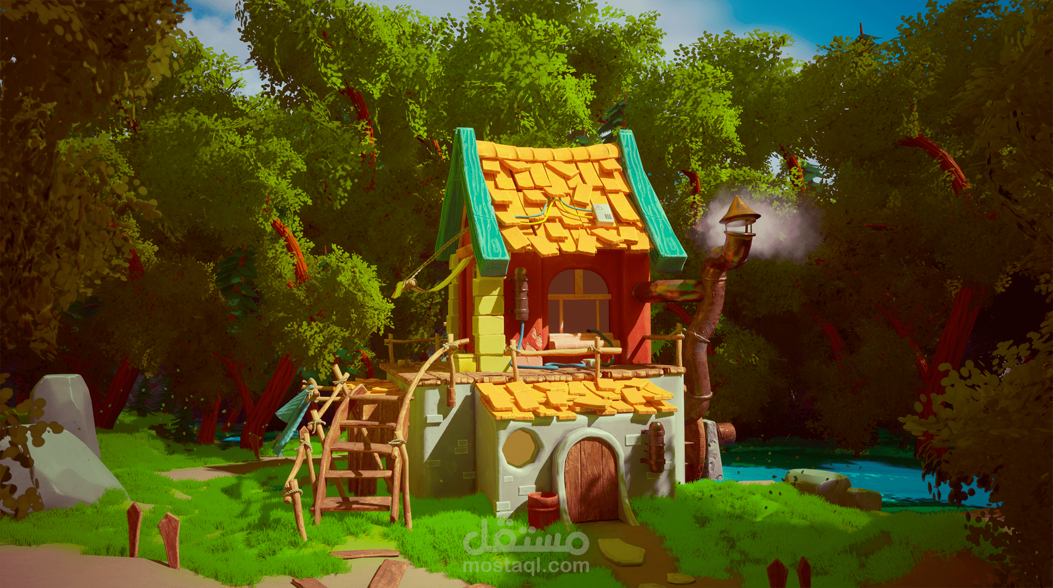 تصمميم كوخ- متجر- بيت
