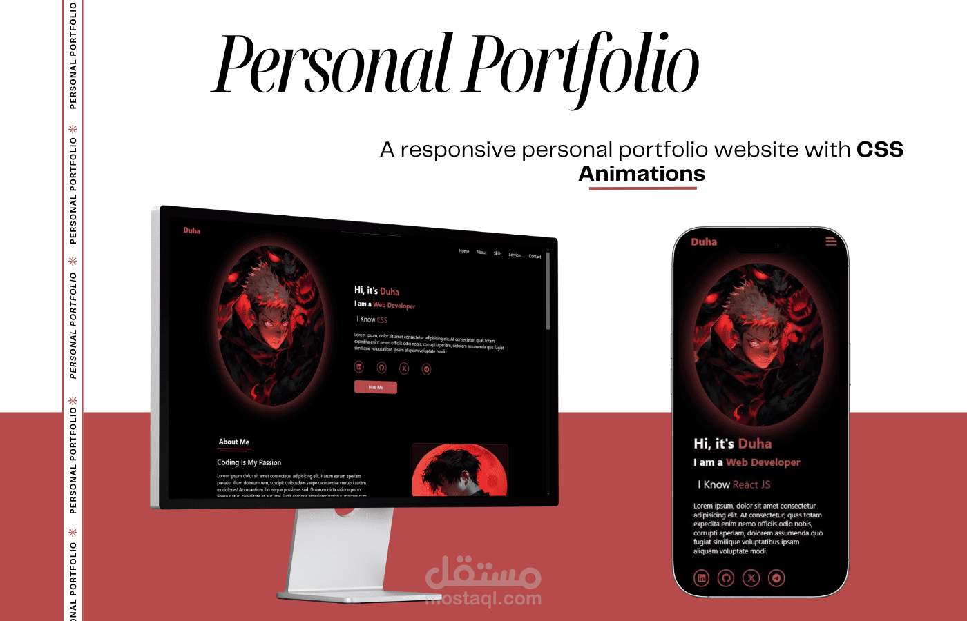 Personal Portfolio |  موقع تعريفي شخصى لعرض المهارات المختلفة