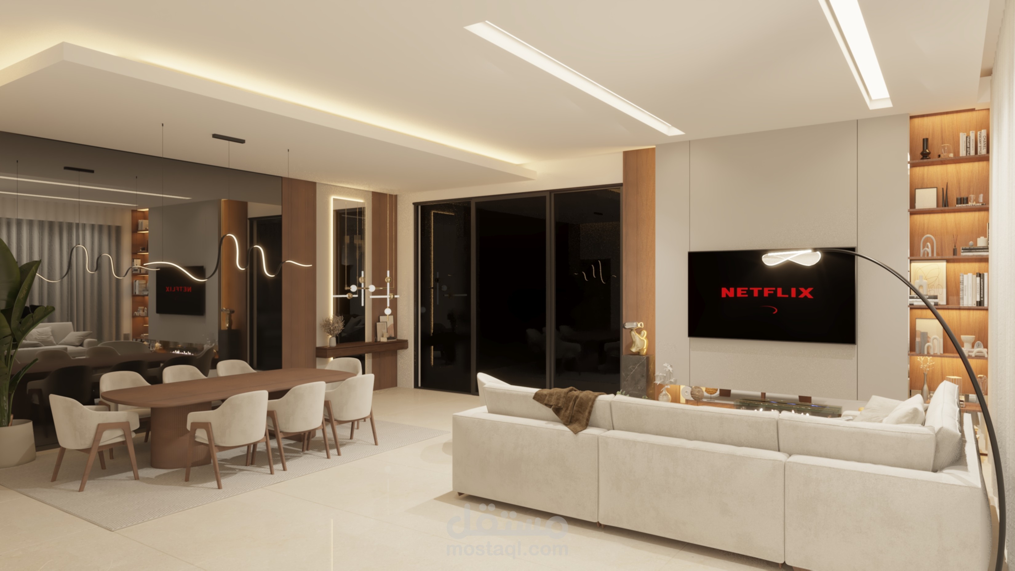 تصميم داخلى كامل لفيلا أصالة بالسعودية