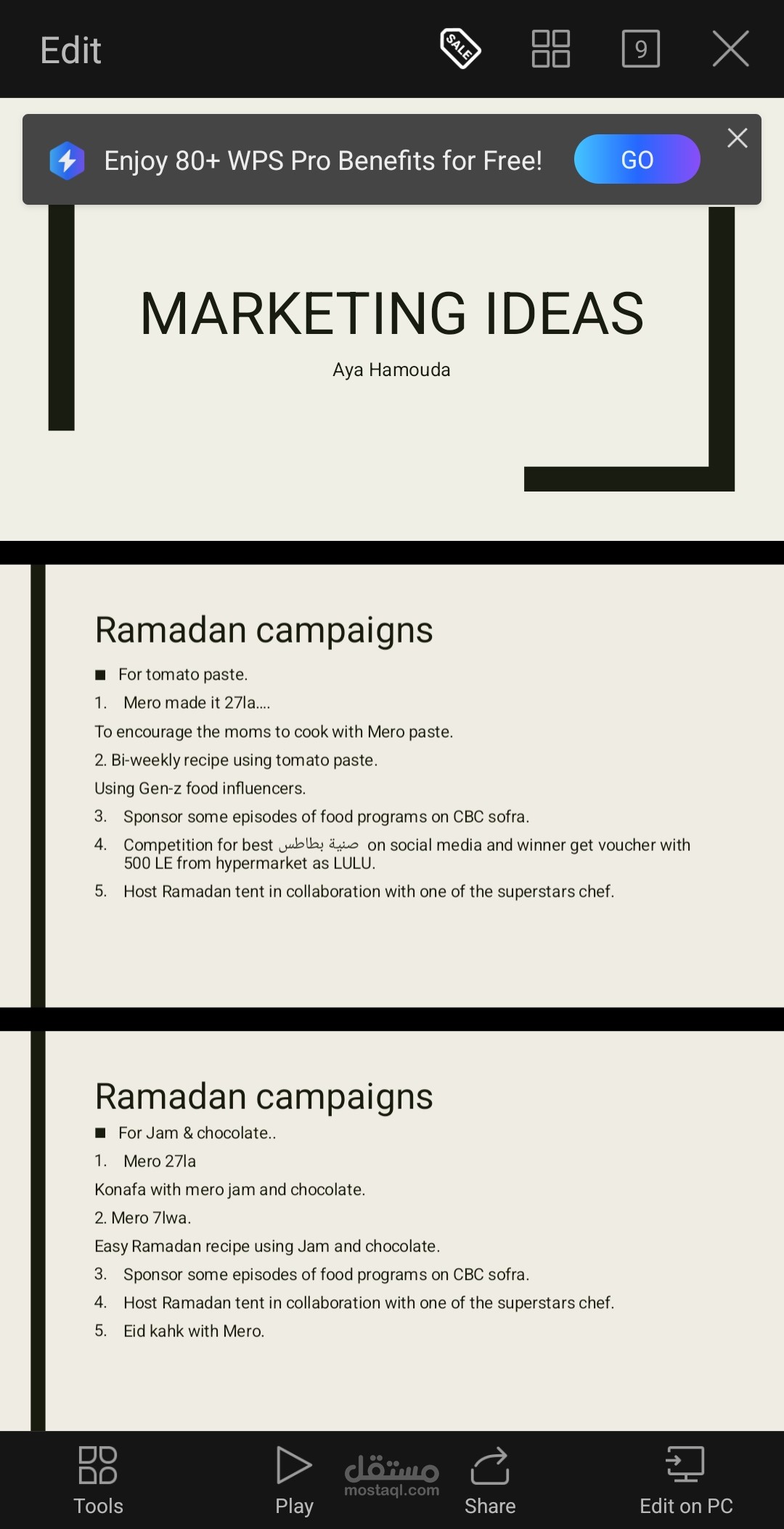 Marketing ideas