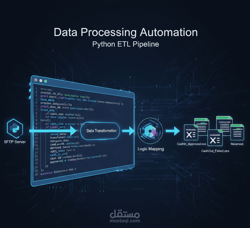 تطوير سكريبت Python لأتمتة معالجة البيانات المالية (Daily ETL & Reporting Automation)