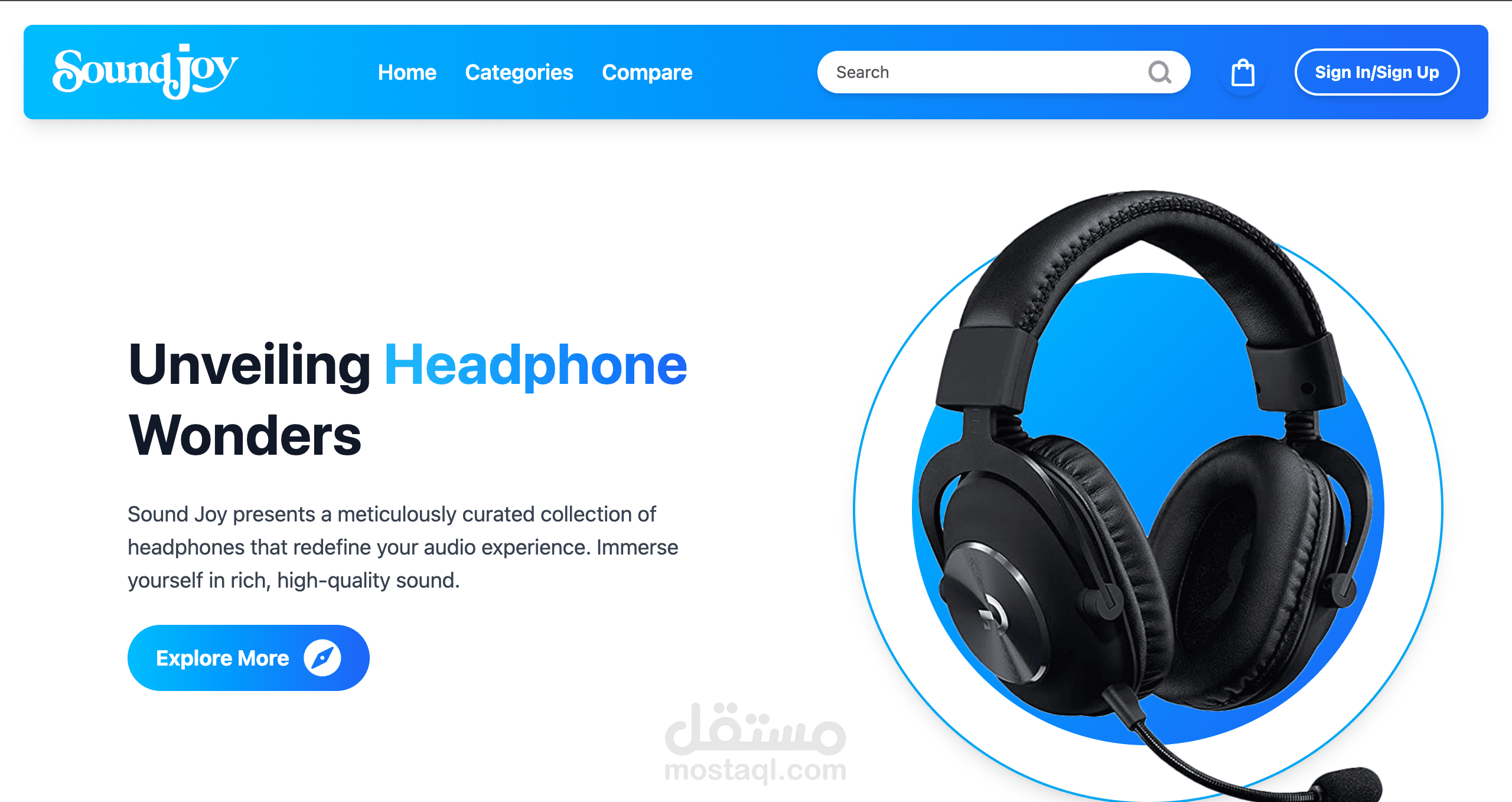 Sound Joy ( e-commerce website for headphones)