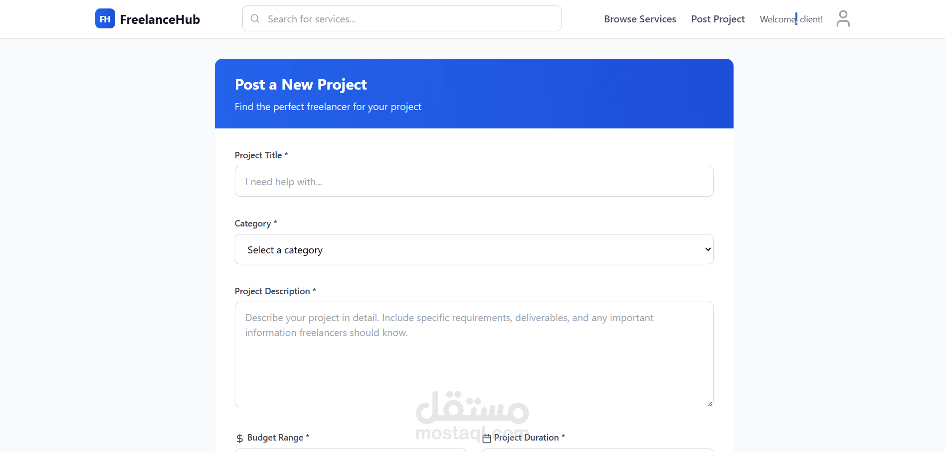 FreelanceHub – Modern Freelance Marketplace