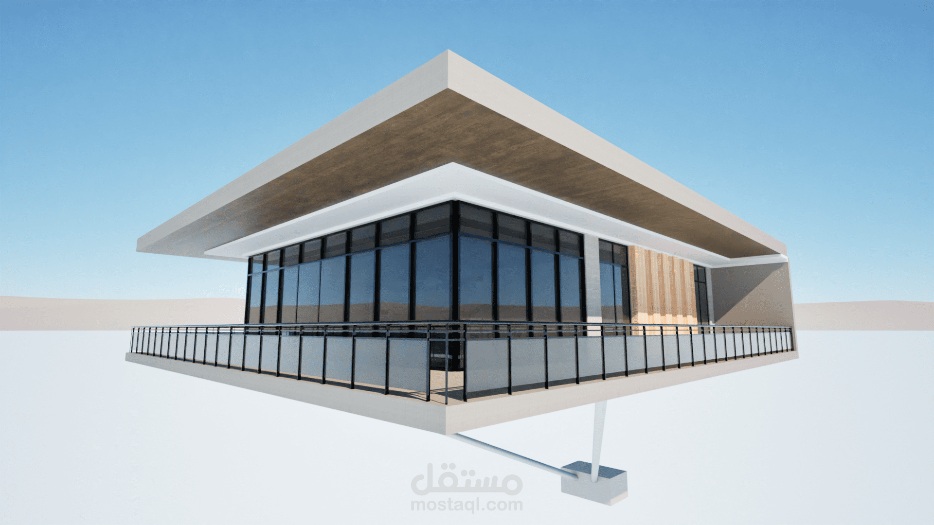 نموذج ثلاثي الابعاد  لعمل استراحه الزوار