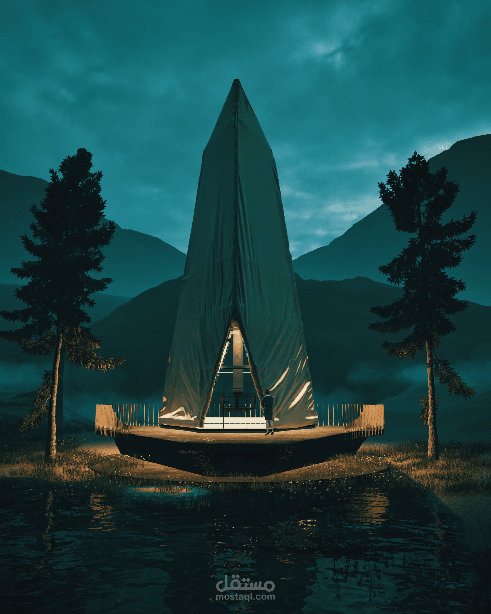 "كوخ الشراع الطائر – The Floating Sail Cabin"