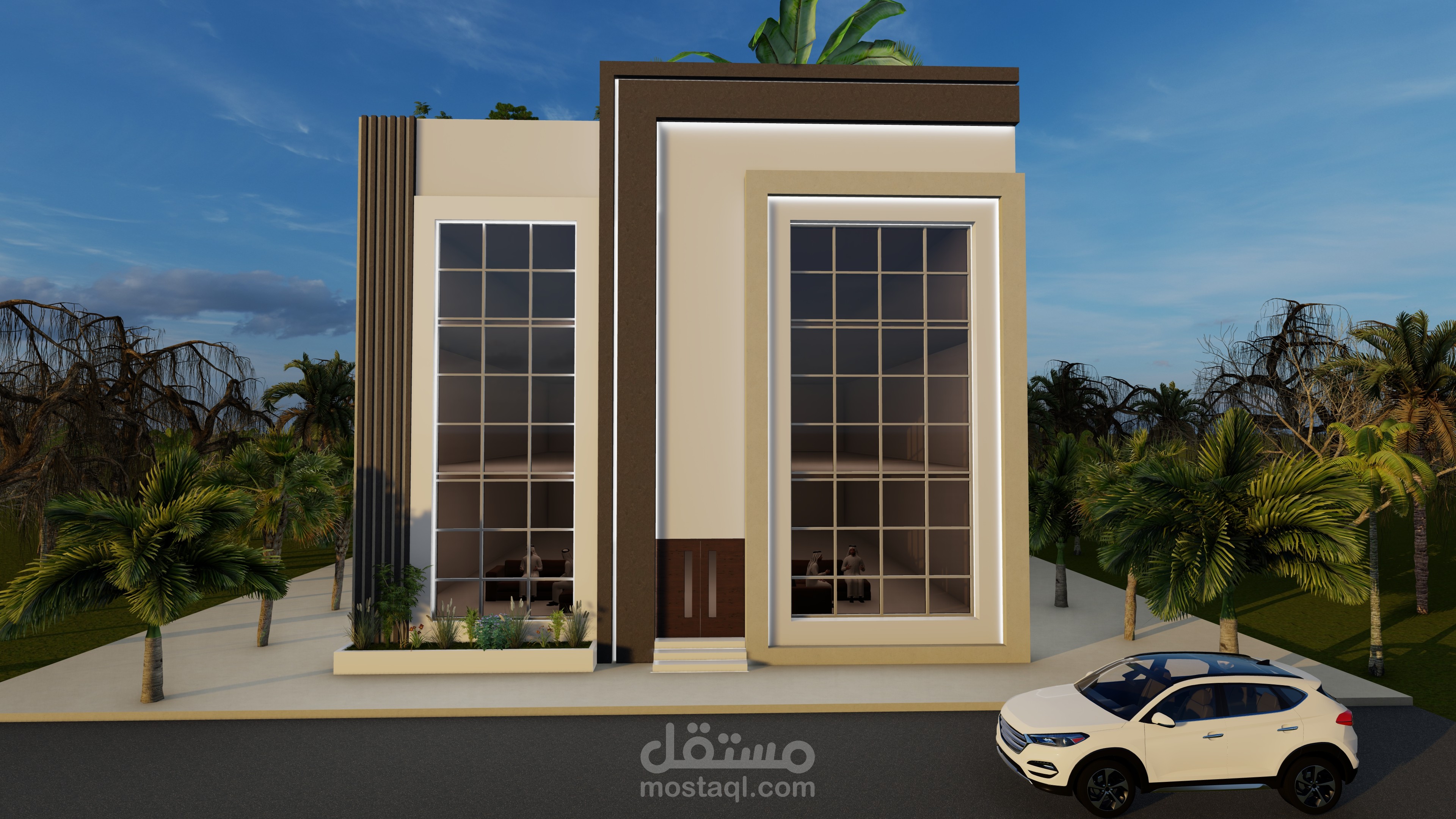 واجهة فيلا / مبنى سكني بتصميم عصري مميز