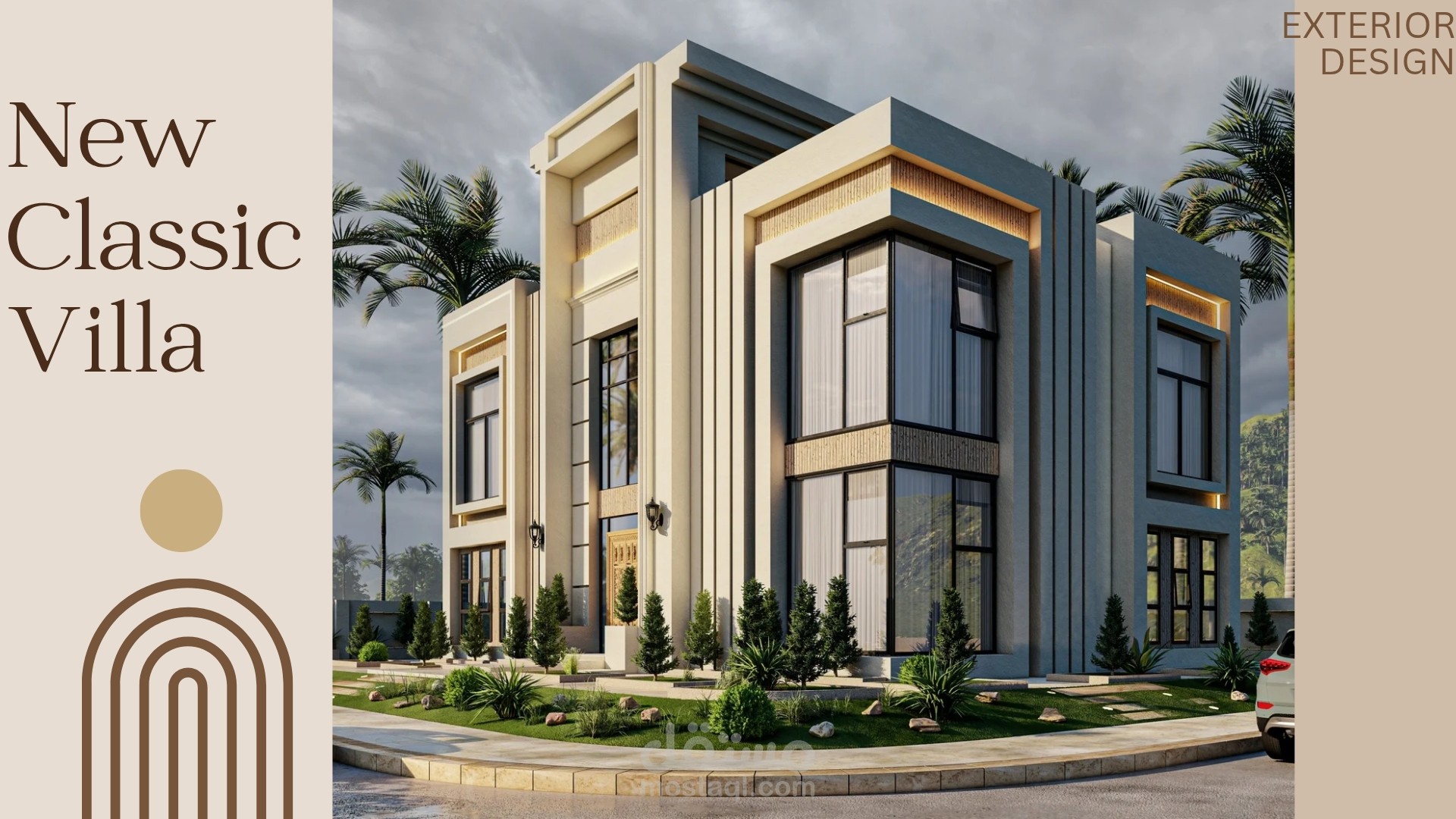 تصميم واجهة فيلا  نيو كلاسيك New classic villa