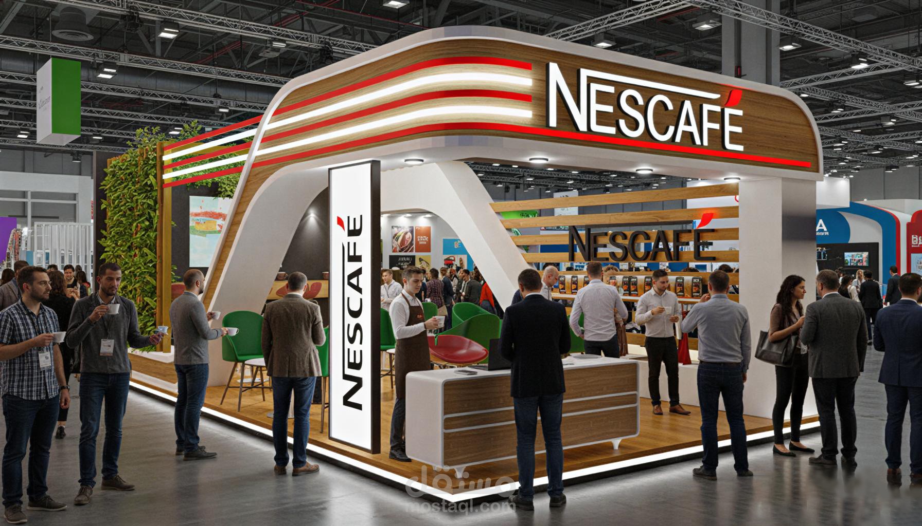 تصميم بوث نسكافيه في جناح المعارض Nescafe booth