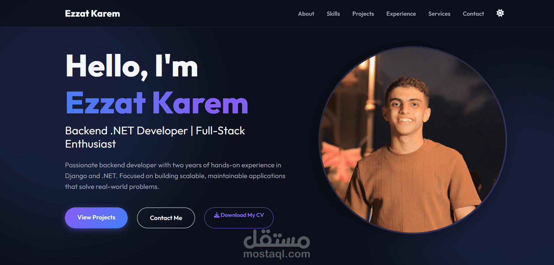 تصميم موقع شخصي بروتفوليوا جذاب ومنظم