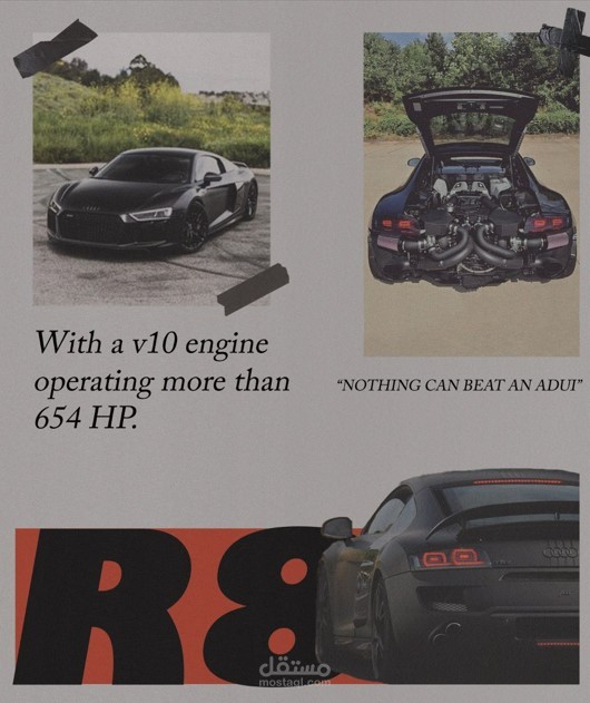 تصميم بوستر لسيارة ( Audi V8)