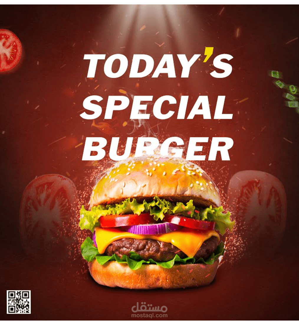 بوست اعلاني سوشيال ميديا لمطعم برجر