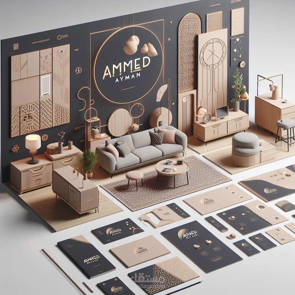 هويه بصريه كامله لمعرض اثاث باسم احمد ايمن