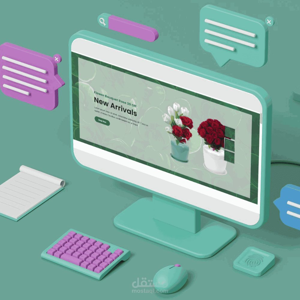 موقع لمتجر زهور الكتروني