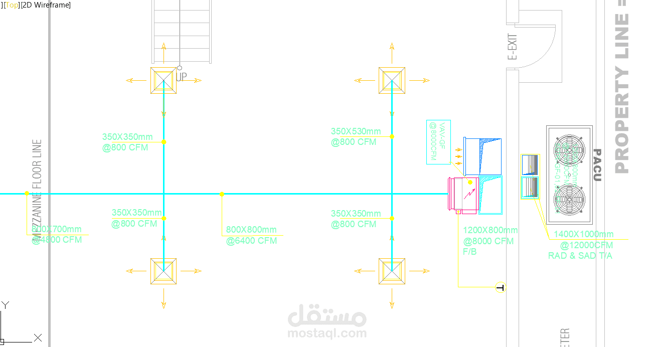تصميم التكييف نظام Package unit والسباكة لمركز تجاري