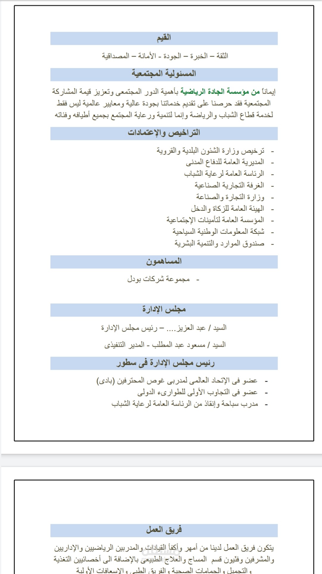 نموذج مصغر لكتابة محتوي بروفايل شركات