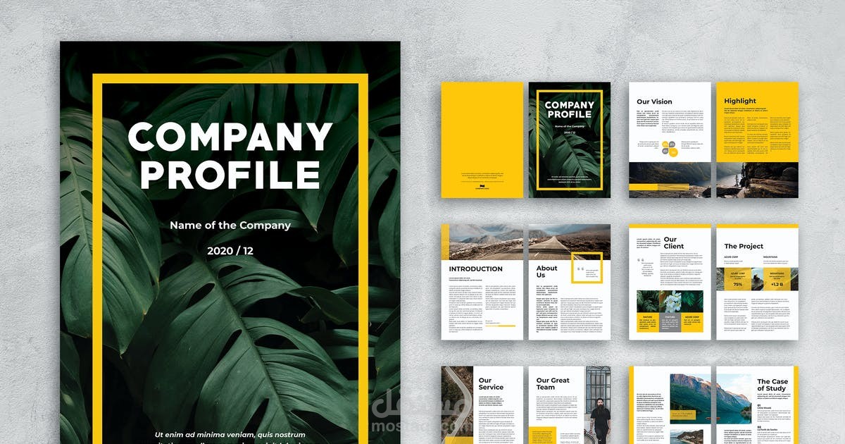 نموذج تصميم وبناء محتوي بروفايل شركات